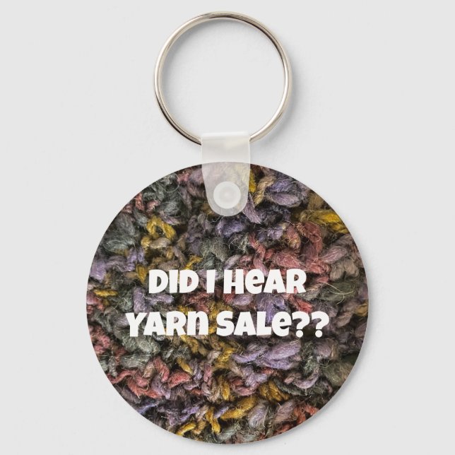 Yarn Sale Knit Crochet Blue Purple Funny  Key Ring (Front)