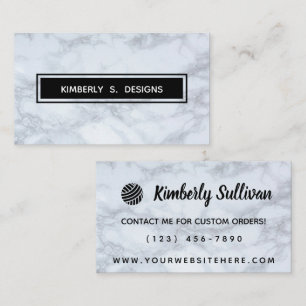 Yarn Shop • Handmade Crafts Marble Texture Business Card