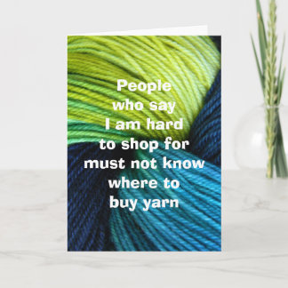 Yarn shopping, greeting card for knitters