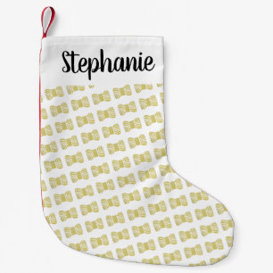 Yarn Skein •Faux Gold Foil + Your Name Small Christmas Stocking