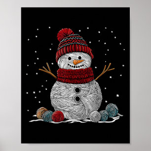 Yarn Snowman Sewing Knitting Crocheting Quilter Cr Poster