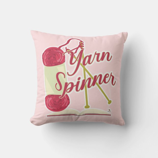  Yarn Spinner Storyteller Cute Author Cartoon Cushion (Front)