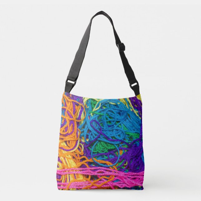 Yarn Tangles Colourful Yarn Photography Crossbody Bag (Front)