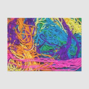 Yarn Tangles Crocheting and Knitting Craft Theme Tissue Paper