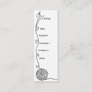 yarn, thread, & needle graphics mini business card