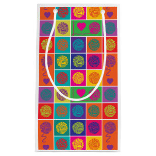 Yarn, Yarn, Yarn Block Patterned Small Gift Bag