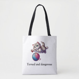 Yarned and dangerous tote bag