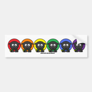 Yarnoholics Anonymous Fluffy Rainbow Sheep Bumper Sticker