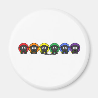 Yarnoholics Anonymous Fluffy Rainbow Sheep Magnet