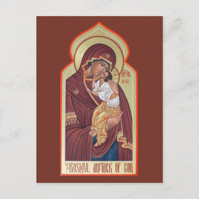Yaroslavl Mother of God Prayer Card (Front)