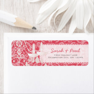 Yarrow Pink Chandeliers Return Address Label