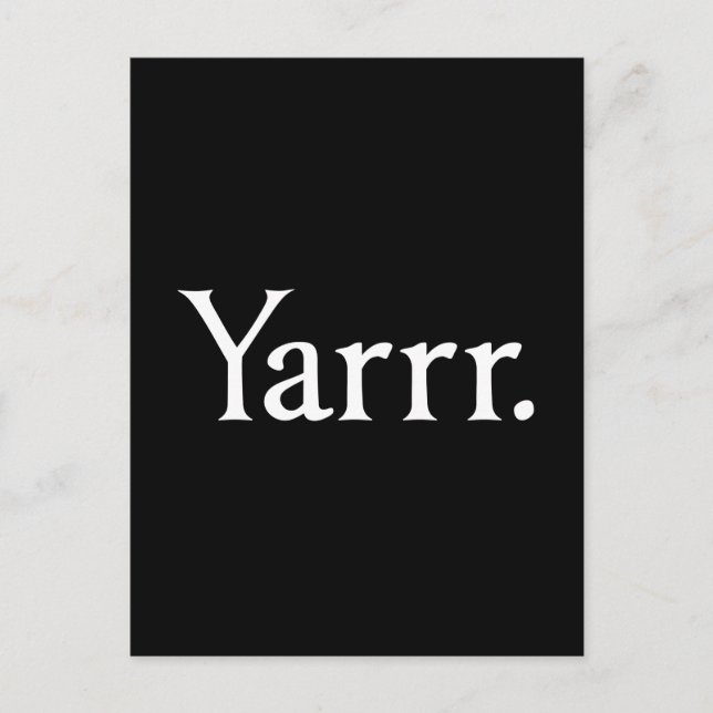 Yarrr Pirate Postcard (Front)