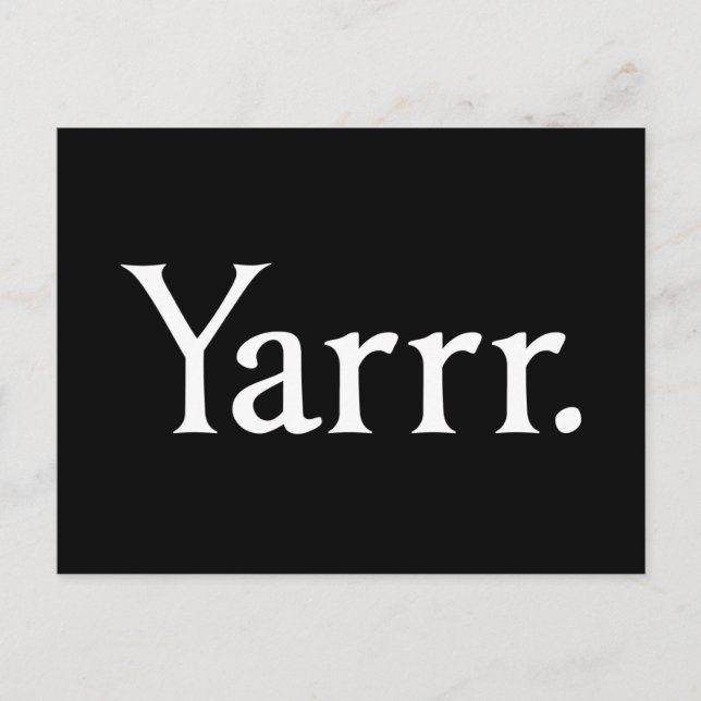 Yarrr Pirate Postcard (Front)