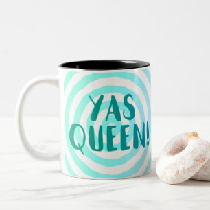 Yas Queen!  Blue Circle Pattern Cup