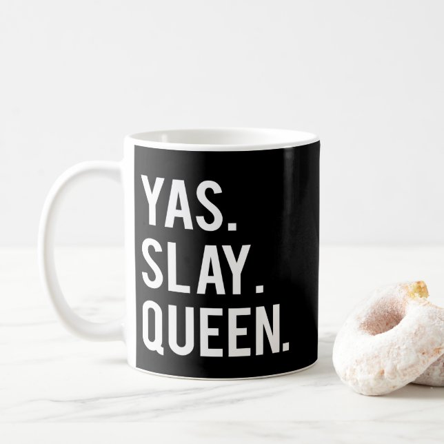 Yas Slay Queen Print Coffee Mug (With Donut)