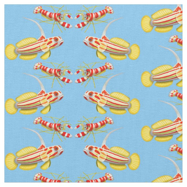 Yasha Hase Goby Pistol Shrimp Fabric (Close Up)