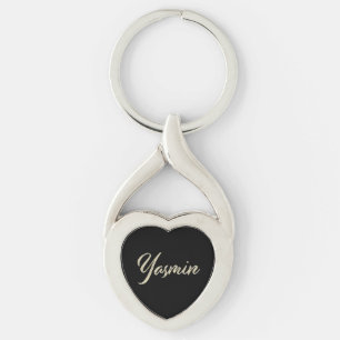 Yasmin white gold handwriting key ring