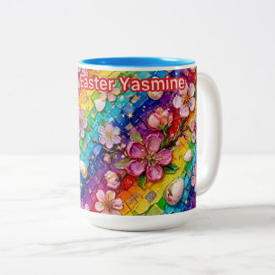 YASMINE ~ EASTER FLOWERS ~ Very Sweet ~ Two-Tone Coffee Mug