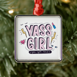 Yass Girl You Got This Metal Tree Decoration