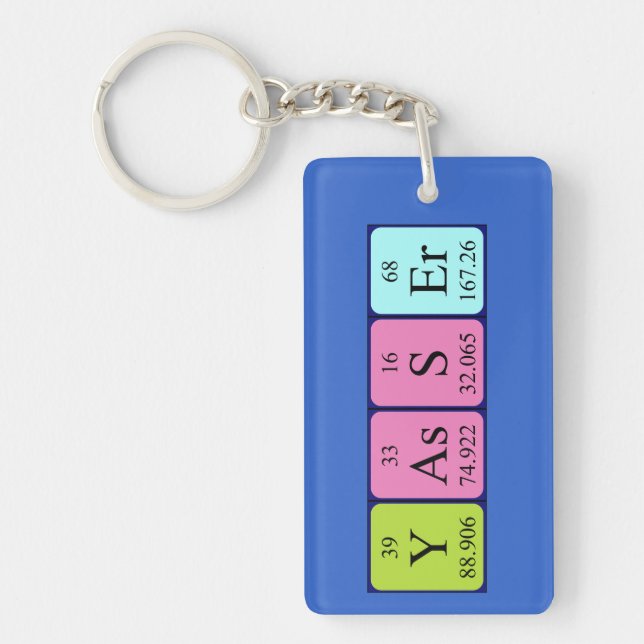 Yasser periodic table name keyring (Front)