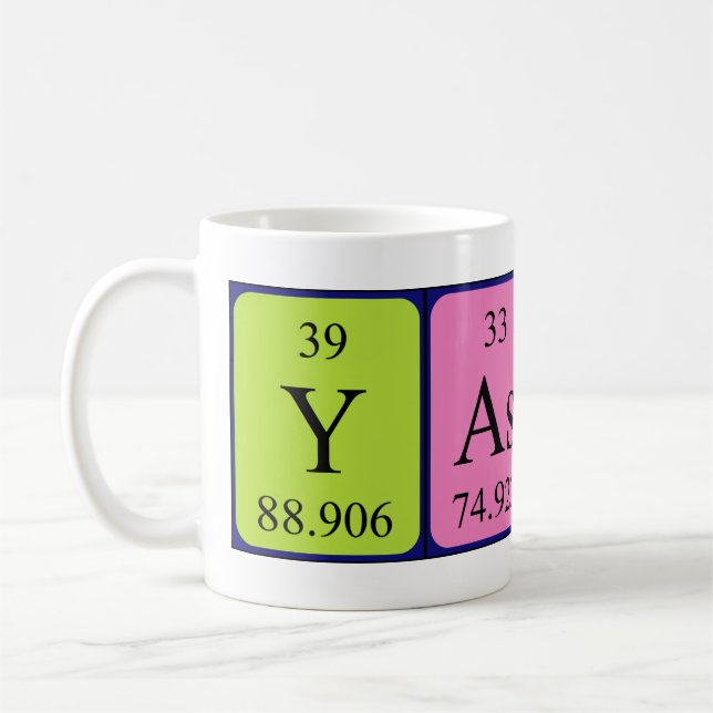 Yasser periodic table name mug (Left)