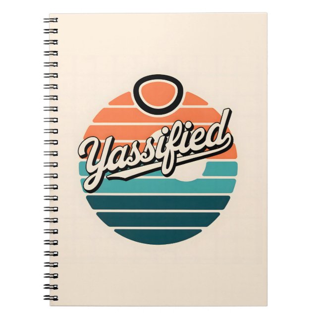 Yassified Retro Sunset Notebook (Front)