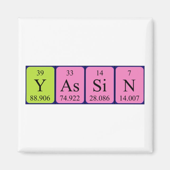 Yassin periodic table name magnet (Front)