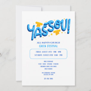 Yassou Greek Invitation