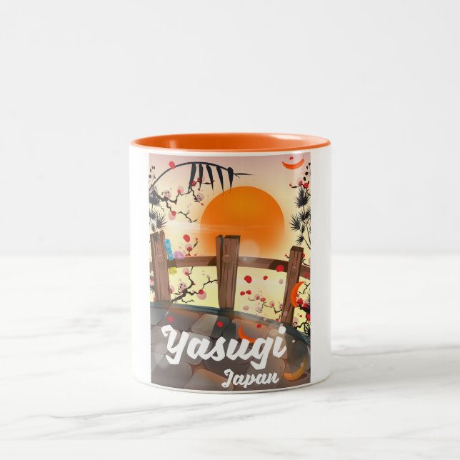 Yasugi Japan Blossom garden Two-Tone Coffee Mug (Center)
