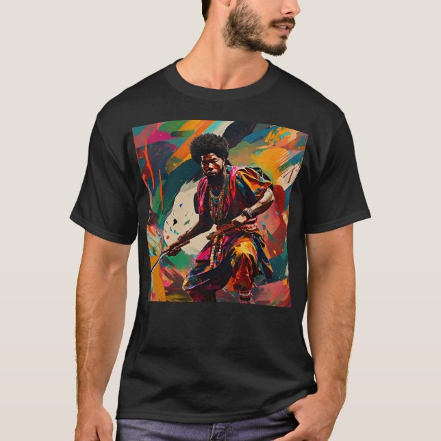 Yasuke African Samurai Warrior Abstract T-Shirt (Front)