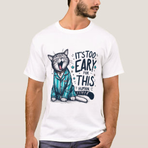 Yawning Cat in Pyjamas T-Shirt