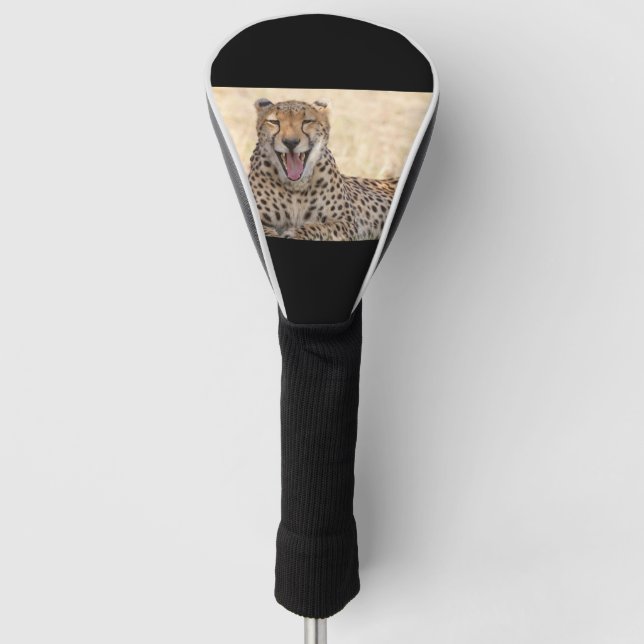 Yawning Cheetah Golf Head Cover (Front)