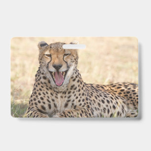 Yawning Cheetah ID Badge