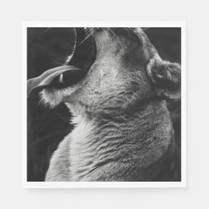yawning lion napkin