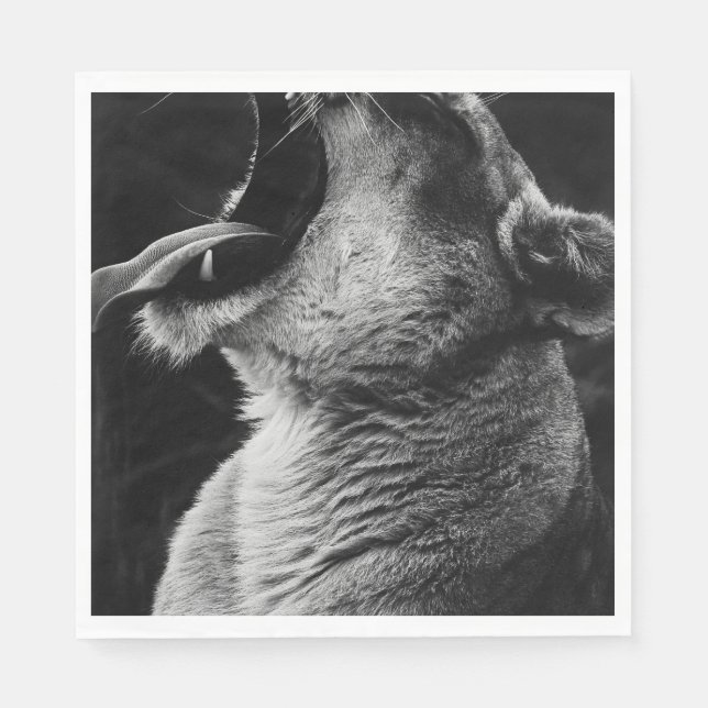 yawning lion napkin (Front)