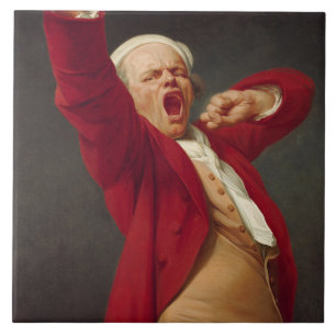 Yawning Man (Self-Portrait) (by Joseph Ducreux) Tile