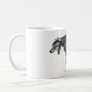 Yawning Side View—Pitbull Mix Monochrome Coffee Mug