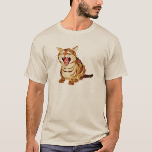 Yawning Tabby in Pastel Pencil Sketch T-Shirt