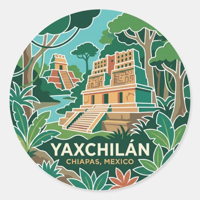 Yaxchilán Mexico Classic Round Sticker (Front)