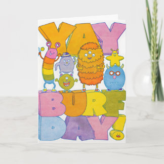 Yay Burfday Monsters Letterpress Card