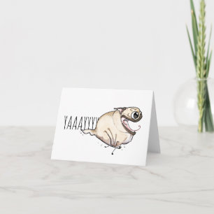 YAY! Fawn Pug Zoomies Card