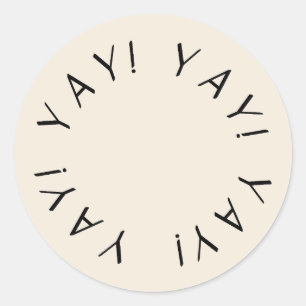 YAY! Hand Drawn Simple Design Thank You Sticker