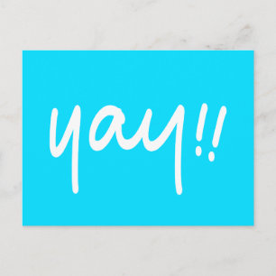 YAY Happy Celebration Positive Message Handwriting Postcard
