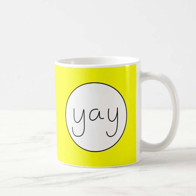 YAY Happy Uplifting Handwriting Customisable Colou Coffee Mug (Right)