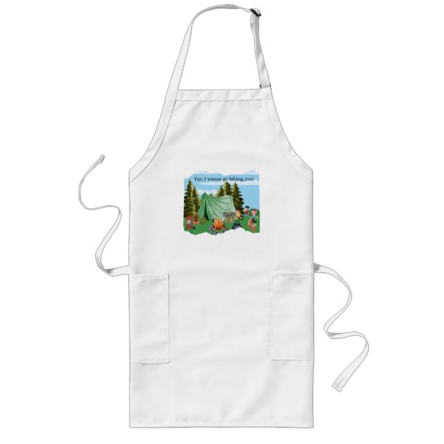 Yay, I wanna go Hiking, too! Long Apron (Front)