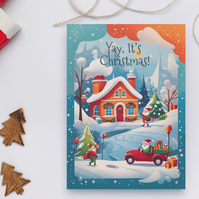 Yay It’s Christmas Santa Winter Holiday Card  (Creator Uploaded)