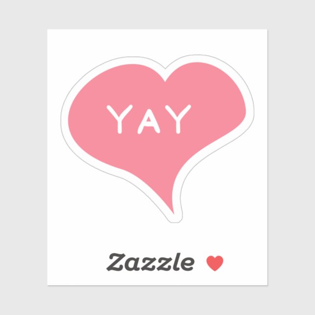 YAY Love Heart Vinyl Sticker (Sheet)
