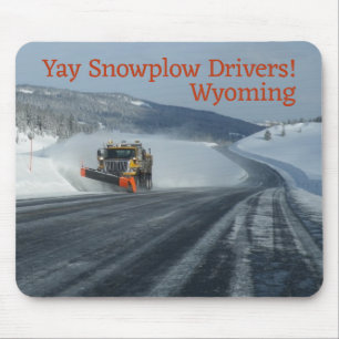 Yay Snowplow Drivers! Wyoming Winter Mouse Mat