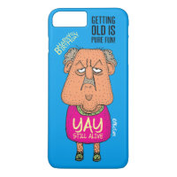 Yay, Still Alive - Grumpy old man blue cartoon