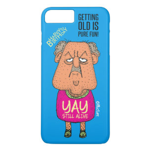Yay, Still Alive - Grumpy old man blue cartoon iPhone 8 Plus/7 Plus Case